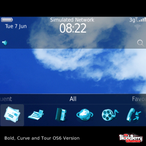 Blue Sky and Clouds Theme with Brilliant Aqua Blue Aspect Icons