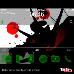 Black and Red Abstract Modern Art Theme with Brilliant Green Icons