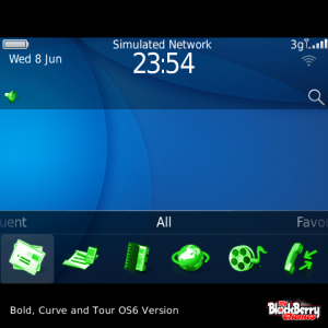 Blue Tech with Green Aspect Icons Theme