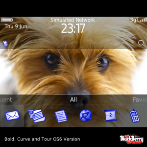 Puppy Dog with Blue Outline Icons Theme