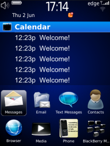 CalmBlue DR Today Calendar for the BlackBerry Torch