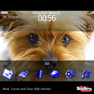 Puppy Dog with Blue Aspect Icons Theme
