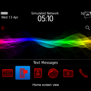 Red Phaser Spectrum theme with red icons
