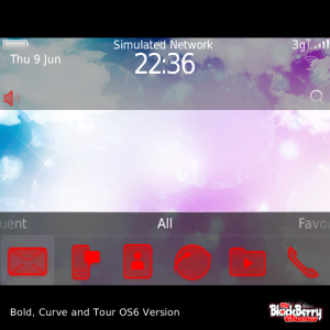 Clouds with Red Icons Theme