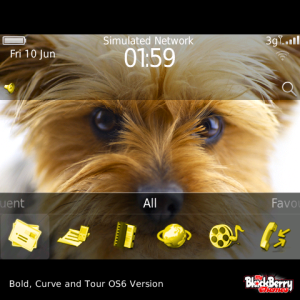Puppy Dog with Yellow Aspect Icons Theme