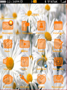 SMiling Flowers Theme with Orange Aspect Icons