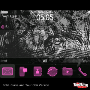 Black and Grey Grunge Abstract Theme with Fabulous Baby Pink Icons