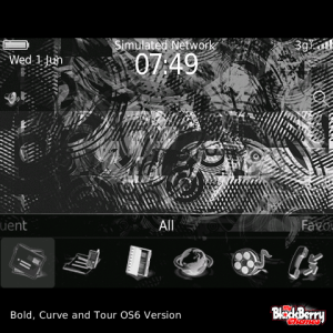 Silver and Black Funk Art Abstract Theme with Amazing White Aspect Icons