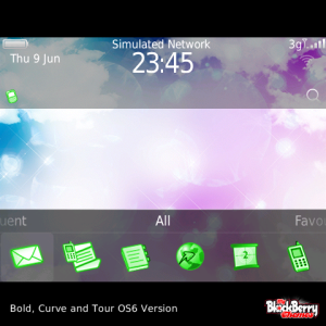 Clouds with Green Outline Icons Theme