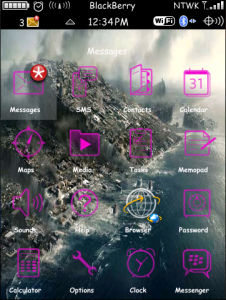End Of The World Theme With Breathtaking Pink Icons