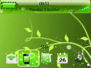 Green Swirls Theme For BlackBerry Torch