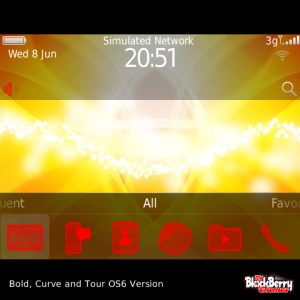 Gold Sparkle with Red Icons Theme