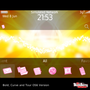 Gold Sparkle with Baby Pink Outline Icons Theme
