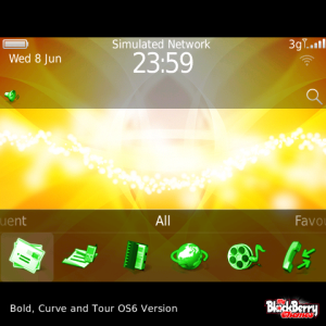 Gold Sparkle with Green Aspect Icons Theme