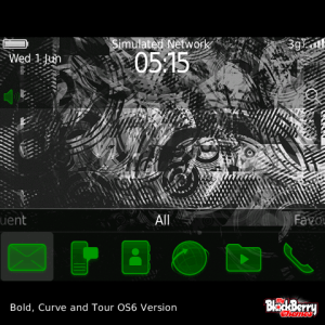 Black and Grey Grunge Abstract Theme with Amazing Green Icons