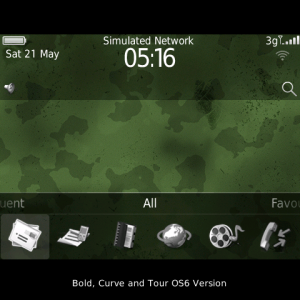 Army Camouflage Theme with Fabulous Chrome Aspect Icons