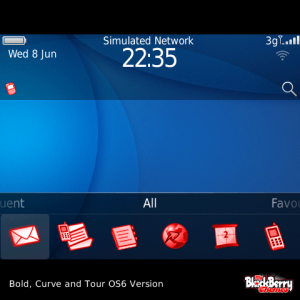 Blue Tech with Red Outline Icons Theme