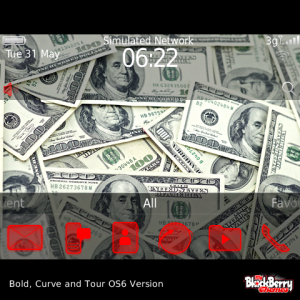 100 Dollar Bills Money Theme with Brilliant Red Icons