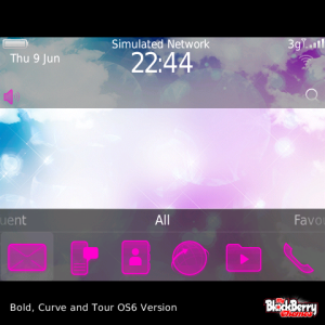 Clouds with Vivid Pink Icons Theme