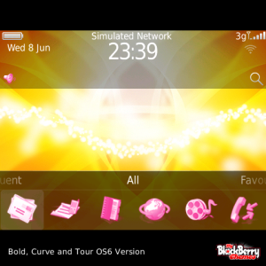 Gold Sparkle with Baby Pink Aspect Icons Theme