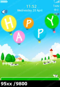 Animated Happy Balloons in Spring