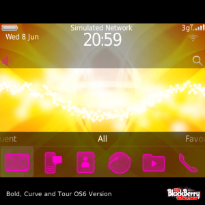 Gold Sparkle with Vivid Pink Icons Theme