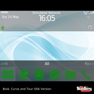 Blue Waves Theme with Magnificent Green Icons