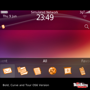 Purple Wave with Orange Outline Icons Theme