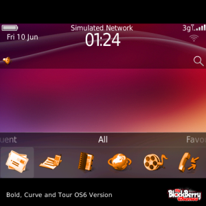 Purple Wave with Orange Aspect Icons Theme