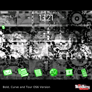 Data Mechanism Theme with Amazing Green Outline Icons