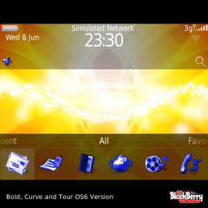 Gold Sparkle with Blue Aspect Icons Theme
