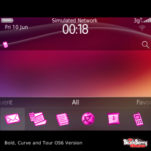 Purple Wave with Vivid Pink Outline Icons Theme