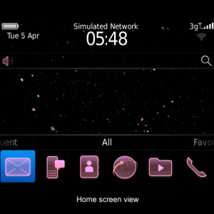 Twinkling Stars animated theme with pink icons