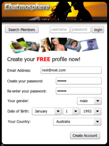 Chatmosphere FriendFinder for blackberry app Screenshot