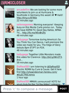 MUCH Closer for blackberry app Screenshot