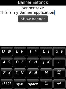 Banner Get your message across for blackberry app Screenshot
