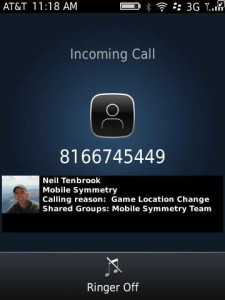 Mobsym for blackberry app Screenshot