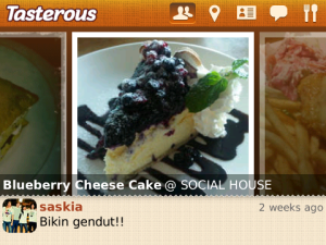 Tasterous for blackberry app Screenshot