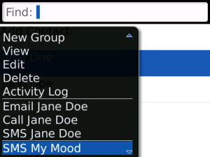 MoodMe for blackberry app Screenshot