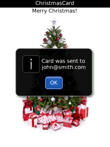 ChristmasCard for blackberry app Screenshot