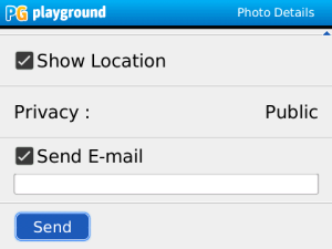 Playground for blackberry app Screenshot