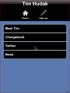 Tim Hudak for blackberry app Screenshot