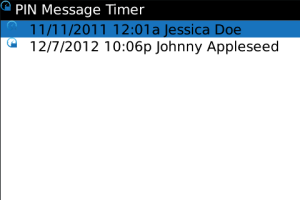 PIN Message Timer for blackberry app Screenshot