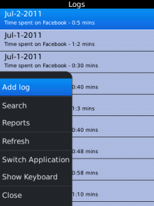 IA-Time Tracker for blackberry app Screenshot