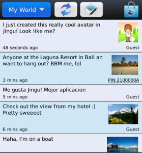 Jingu Messages for blackberry app Screenshot