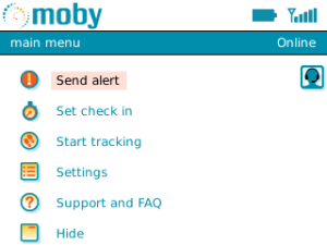Moby for blackberry app Screenshot