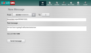n2webSMS for blackberry app Screenshot