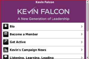 Kevin Falcon for blackberry app Screenshot