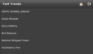 Twit Trends for blackberry app Screenshot