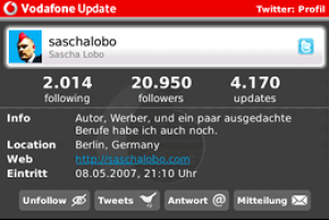 Vodafone Update for blackberry app Screenshot